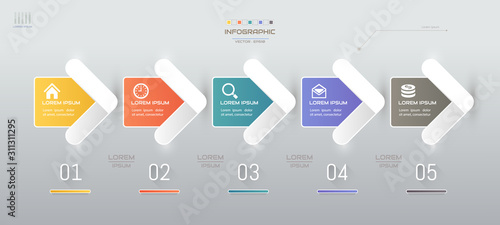 Infographics design template with icons, process diagram, vector eps10 illustration