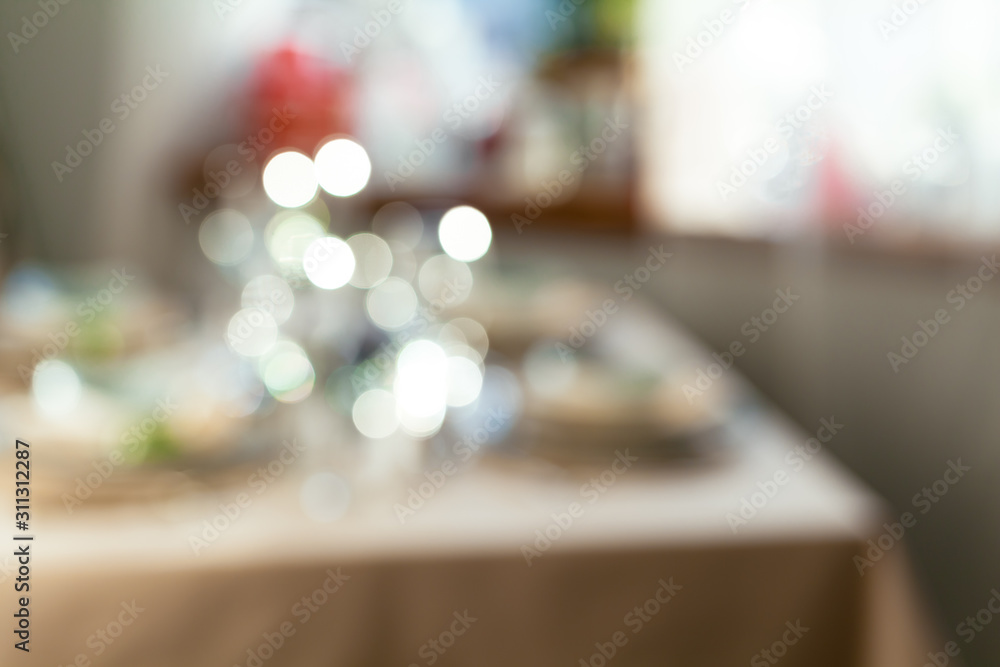 Blurred picture of an elegant table setting