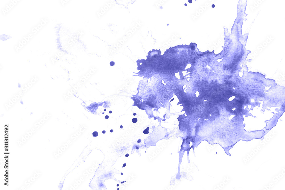 Spots of ink are classic blues on a white background. A template for design.