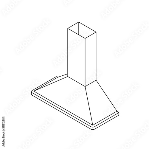Range hood. Vector outline ...