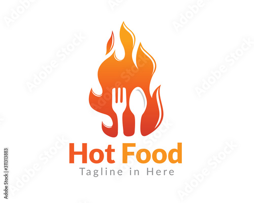 Hot food fire logo design inspiration