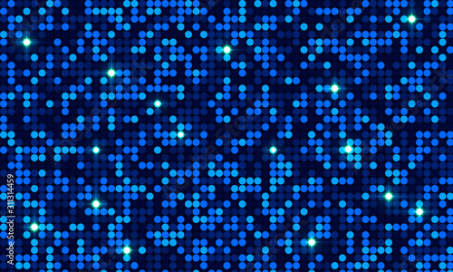 Vector shiny disco background with blue dots
