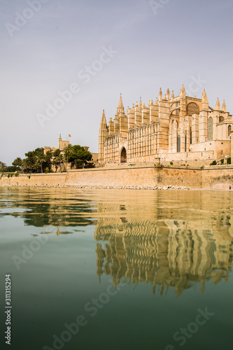 The medieval Gothic cathedral La Seu in Palma de Mallorca is one of the most valuable Gothic buildings in Spain