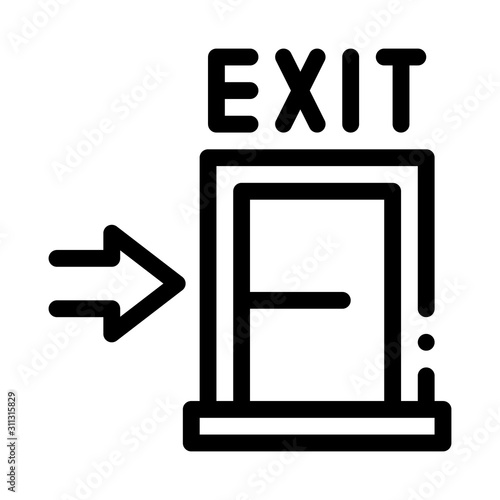 Fire-escape Exit Door Icon Vector. Outline Fire-escape Exit Door Sign. Isolated Contour Symbol Illustration