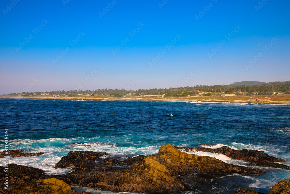 Monterey Bay panoramic photo in California 