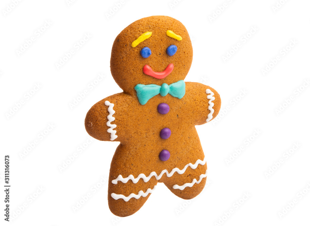 christmas gingerbread cookie isolated christmas gingerbread cookie isolated