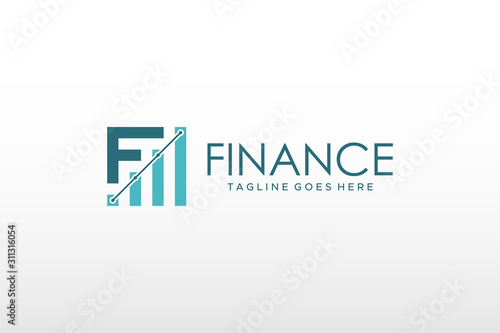 Business Logo Letter F Finance. Flat Vector Logo Design Template Element