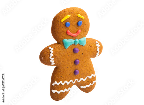 christmas gingerbread cookie isolated