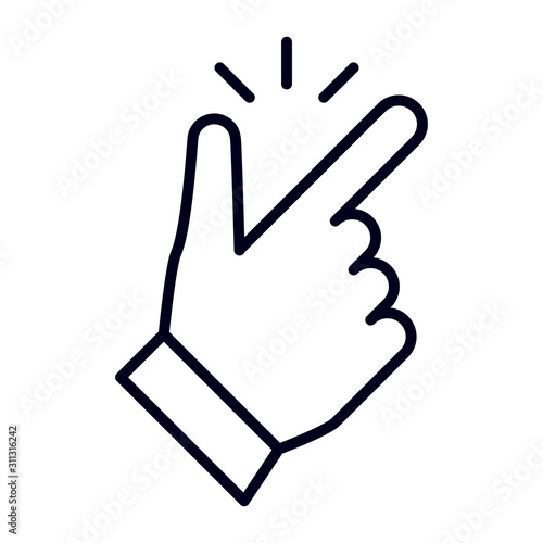 concept make flicking fingers. snap of the fingers icon. linear trend simple okey easy symbol