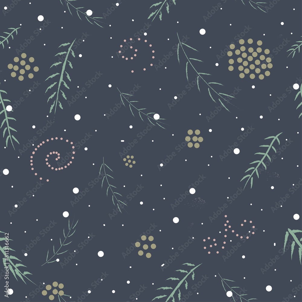 Winter Seamless Pattern with branches of spruce tree Winter Seamless Pattern with branches of spruce tree