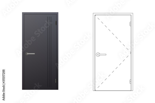 Metal front door.
