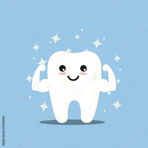 Cleaning and whitening teeth concept