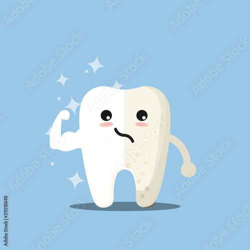 Cleaning and whitening teeth concept