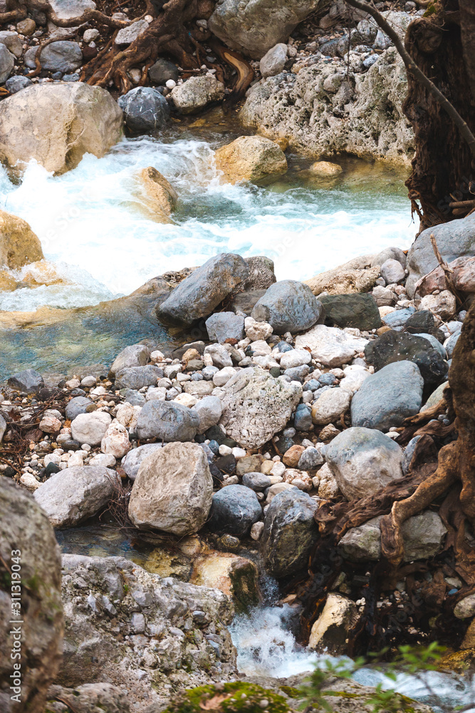 Large pebbles at the bottom of the river. Large pebbles at the bottom of the river.