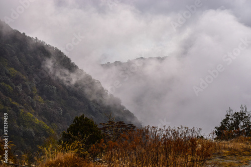 zuluk village fog in the mountains