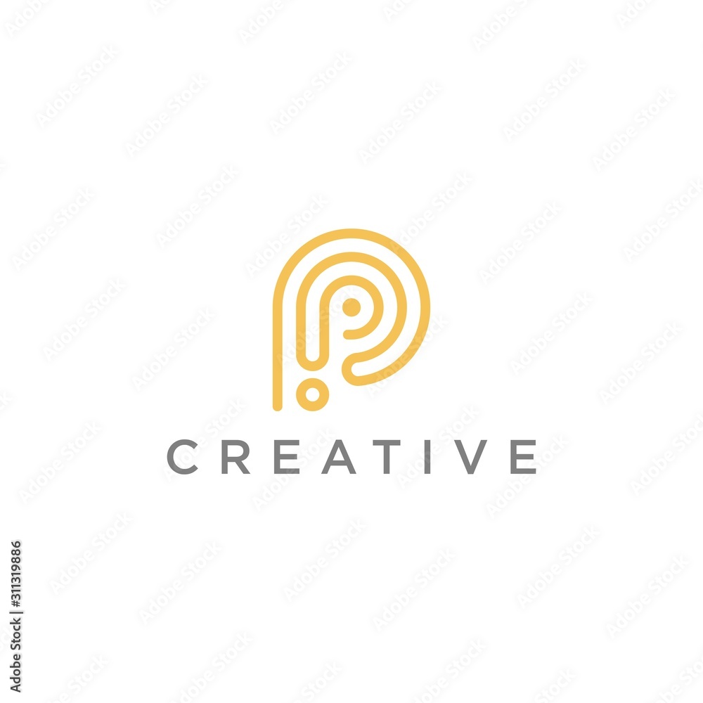 P logo creative premium