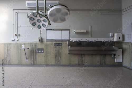 Old operating room in an abandoned hospital