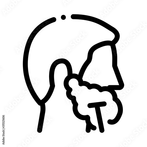 Man Shaving With Razor Icon Vector. Outline Man Shaving With Razor Sign. Isolated Contour Symbol Illustration
