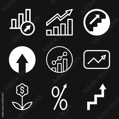 Growth icon, business infographic icon, vector growth symbol