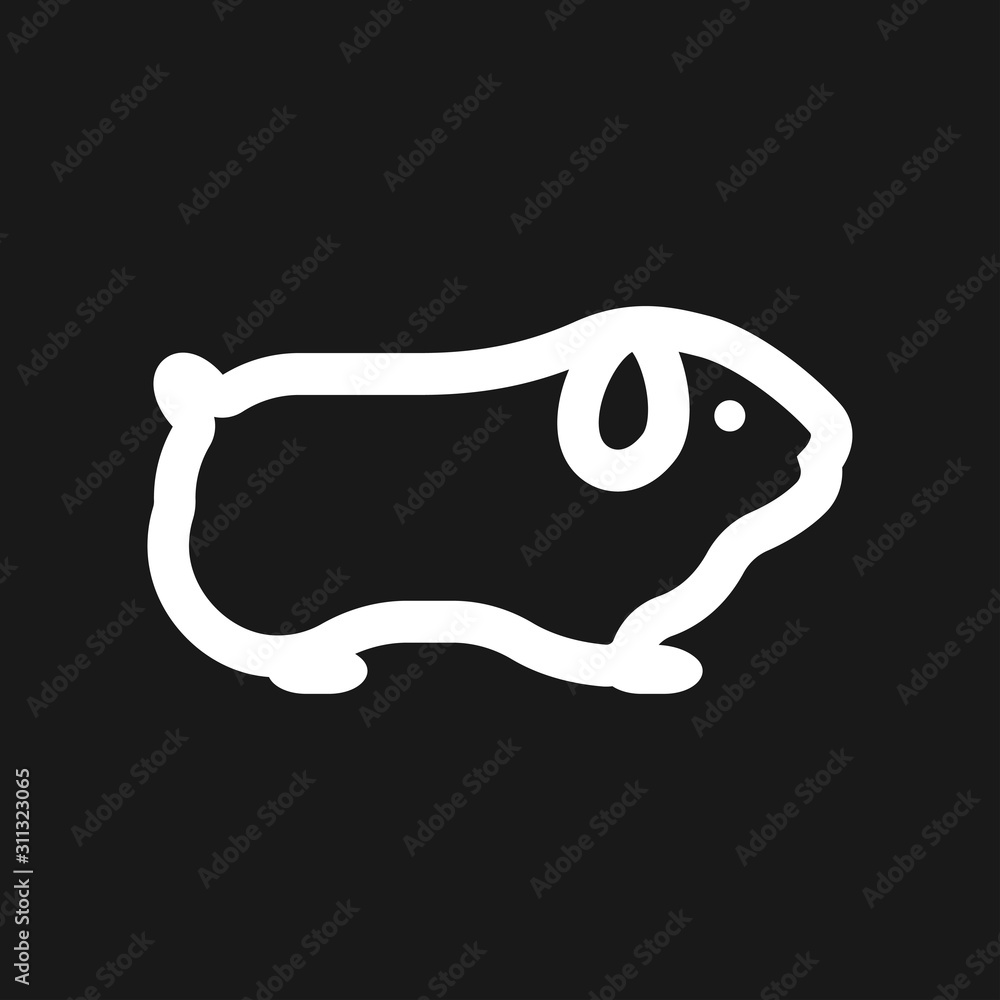 Hamster icon in flat style on background, animal symbol Hamster icon in flat style on background, animal symbol