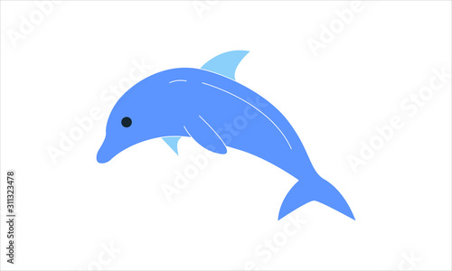 Dolphin icon isolated vector image