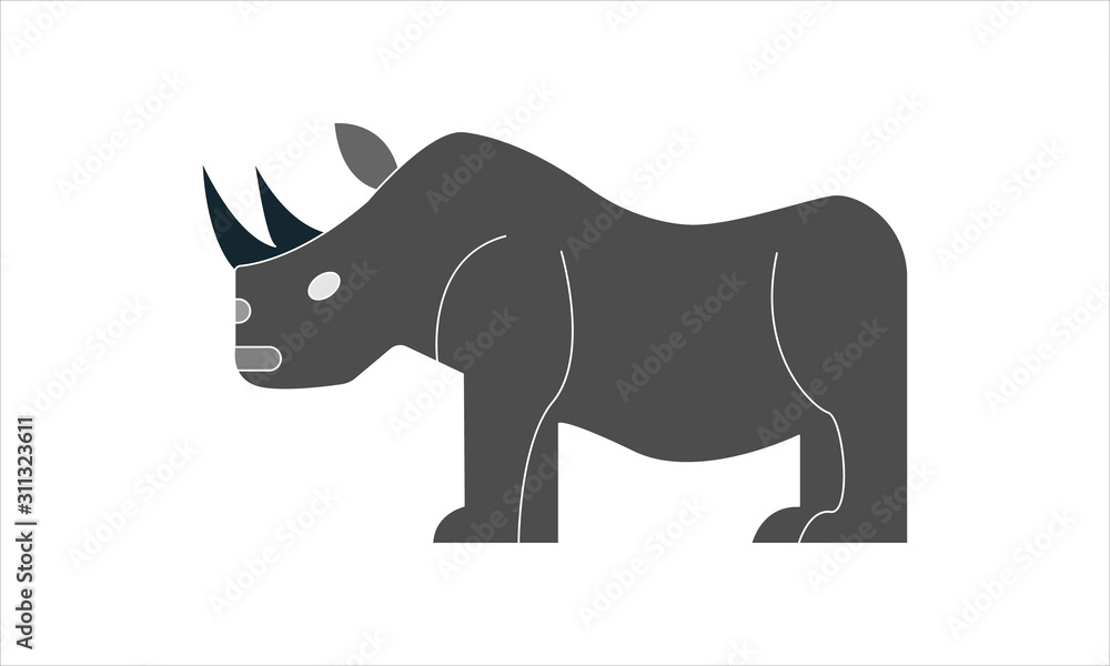 Rhino icon for wildlife and animal designs Rhino icon for wildlife and animal designs