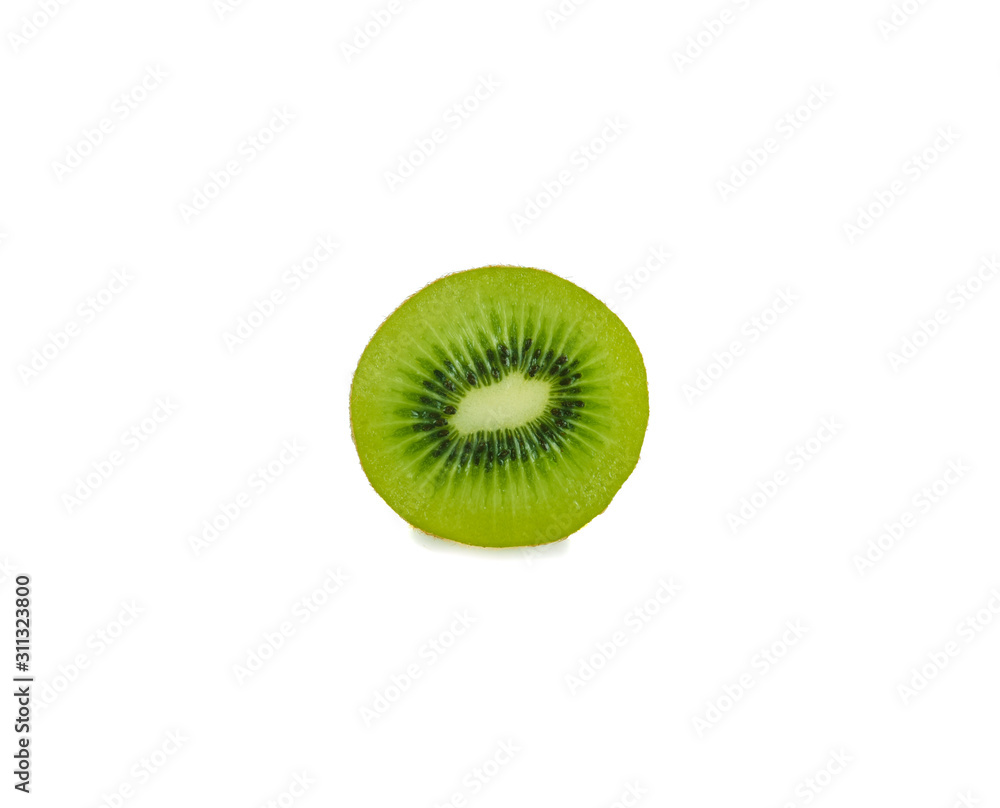 Slice of kiwi fruit isolated on white background Slice of kiwi fruit isolated on white background