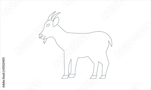 Goat animal farm icon vector image