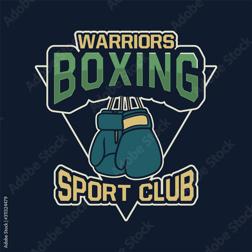 warriors boxing sport club glove illustration design t shirt poster