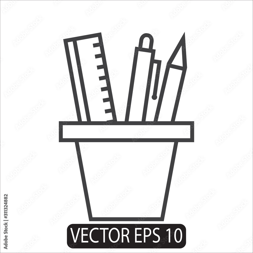 pencil stand icon design vector template