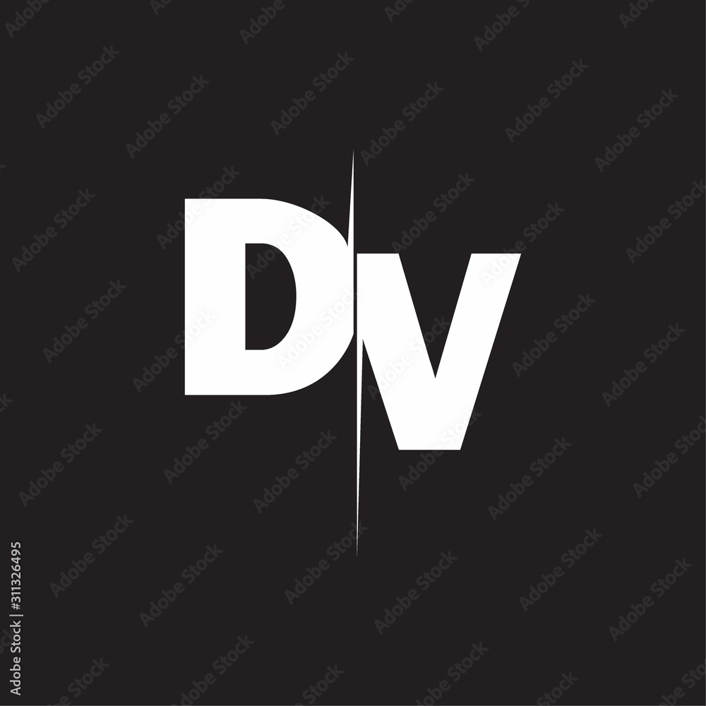DV Logo Letters black background Stock Vector | Adobe Stock