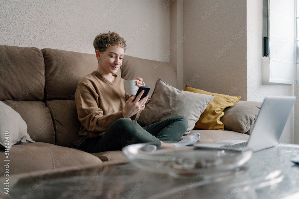 Young pretty woman relaxed in her house Young pretty woman relaxed in her house
