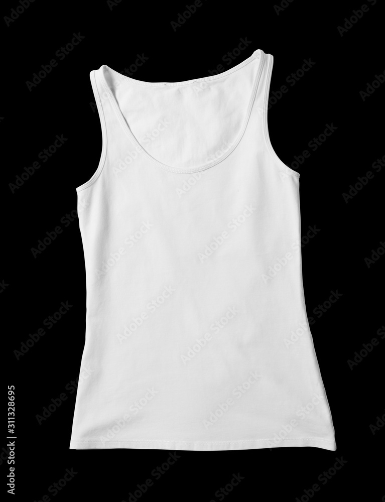 Blank white man's sleeveless shirt. Mock-up. Stock Photo | Adobe Stock