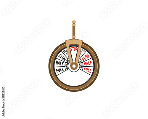 Telegraph machine isolated on white background. Vector illustration.
