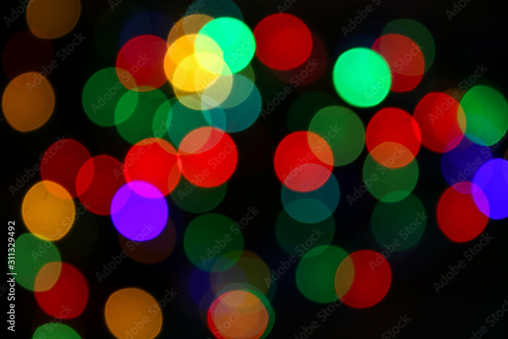 Unfocused colorful lights, holiday background