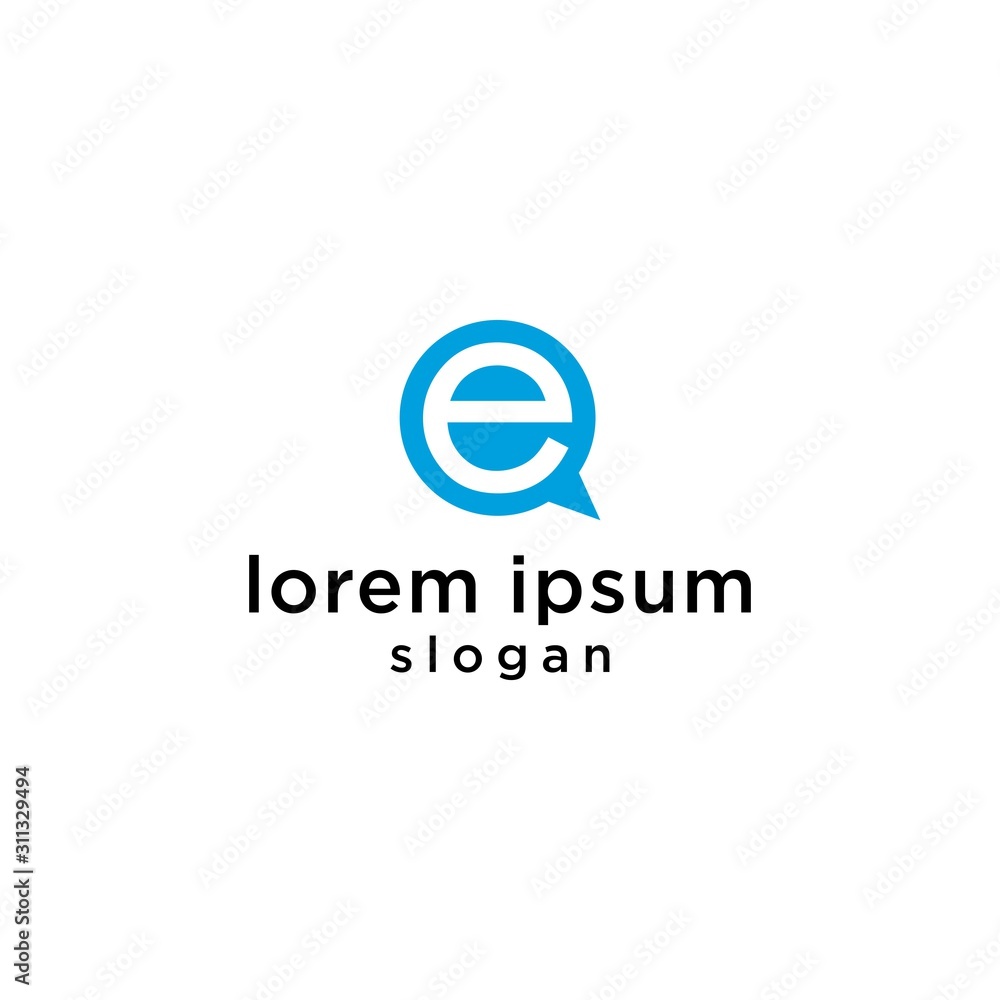 E chatting logo creative simple premium E chatting logo creative simple premium