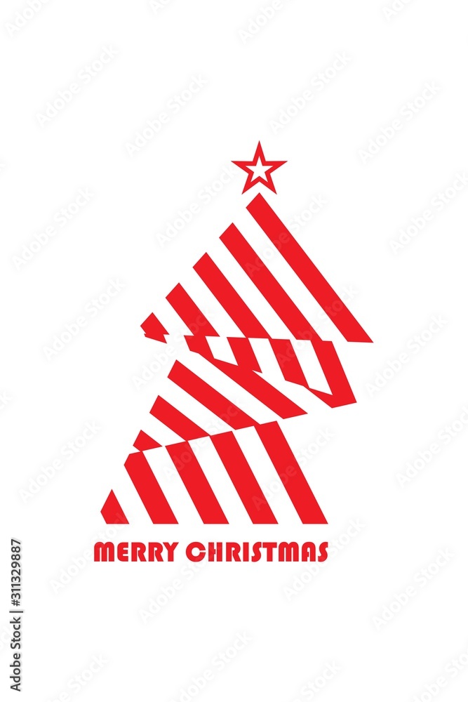 Obraz premium MERRY CHRISTMAS SIMPLE DESIGN FOR GREETING CARD
