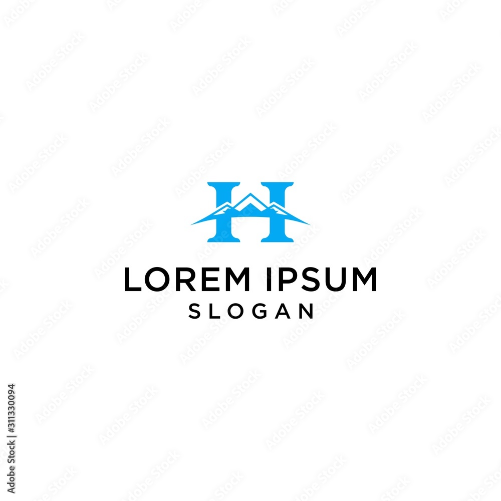 Fototapeta premium H mountain letter logo creative premium