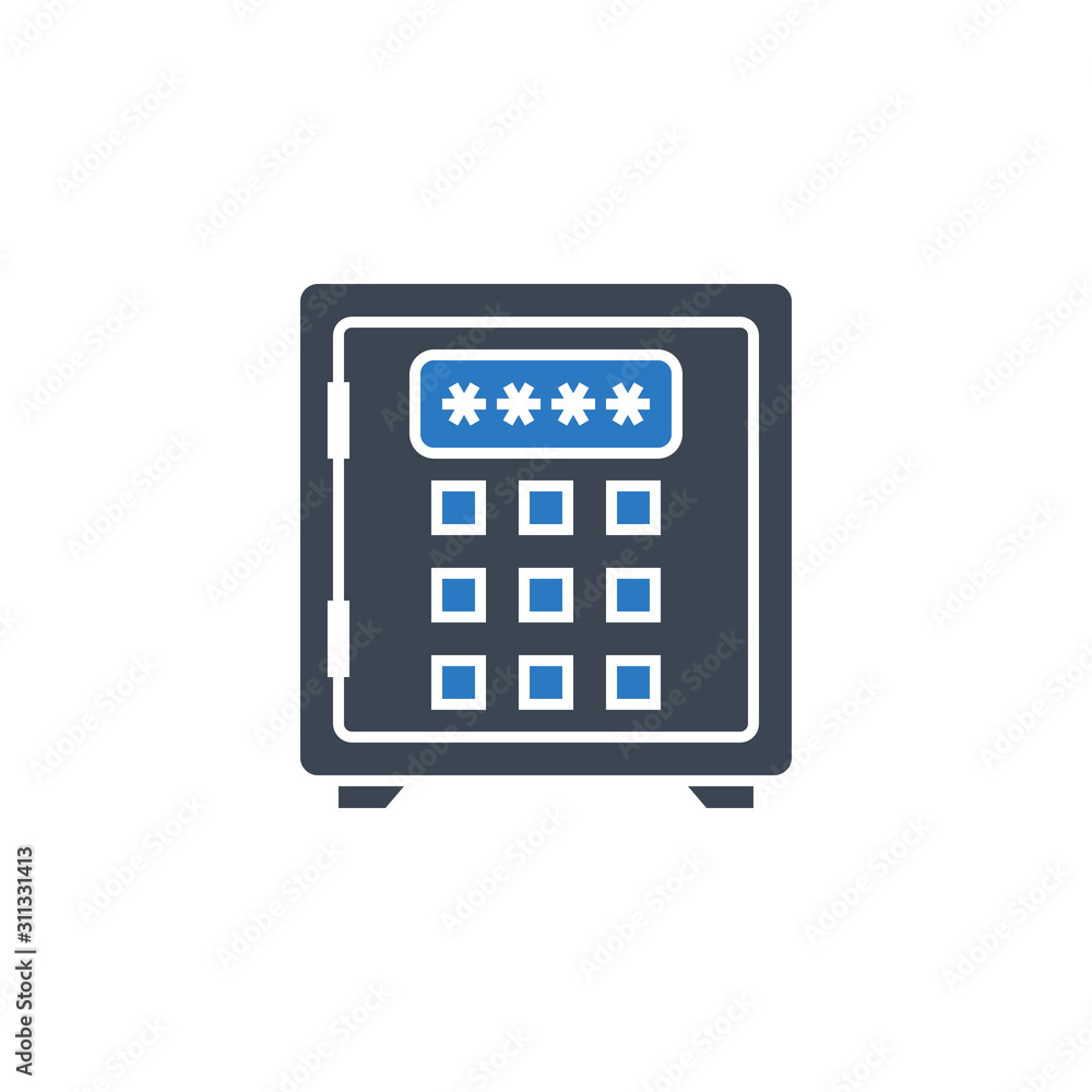 Safe related vector glyph icon. Safe related vector glyph icon.
