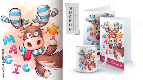 Magic deer poster and merchandising