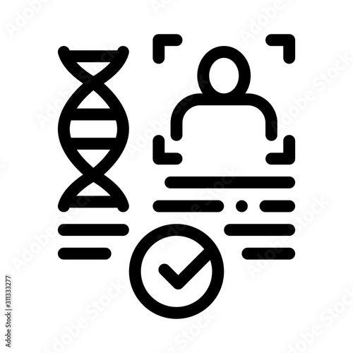 Confirmation Dna File Icon Vector. Outline Confirmation Dna File Sign. Isolated Contour Symbol Illustration