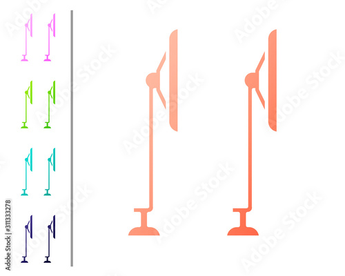 Coral Windscreen wiper icon isolated on white background. Set color icons. Vector Illustration