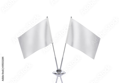 Flag of empty table on white background, suitable for your design, mockup