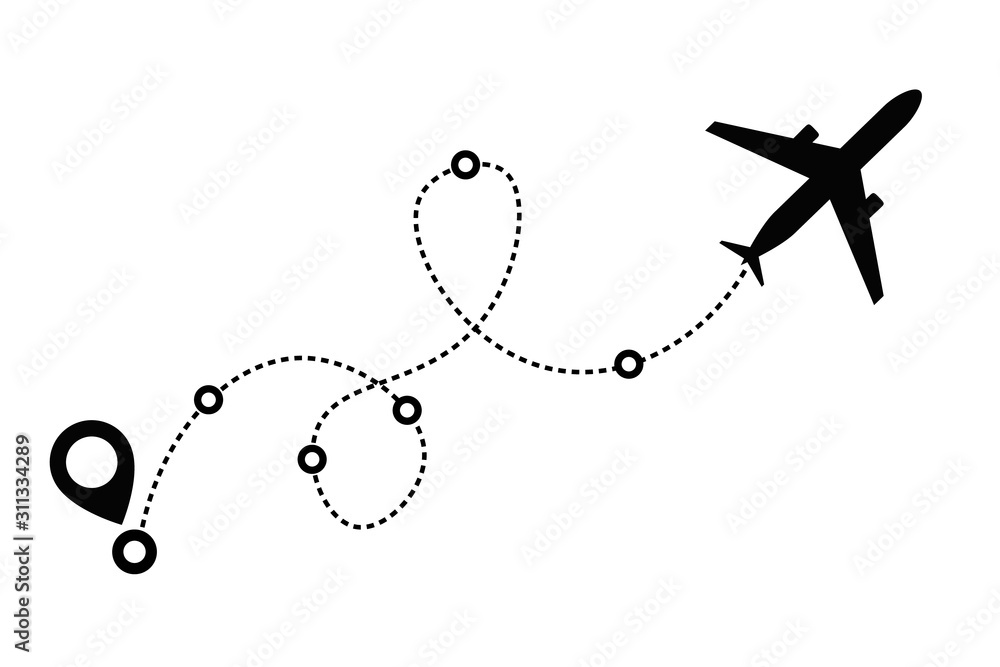 Airplane line path vector