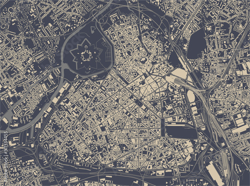 map of the city of Lille, Nord, Hauts-de-France, France