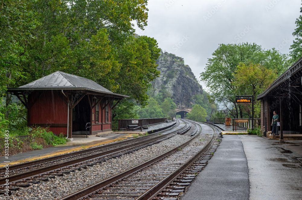 Railroad Tracks at Harpers Ferry in West Virginia