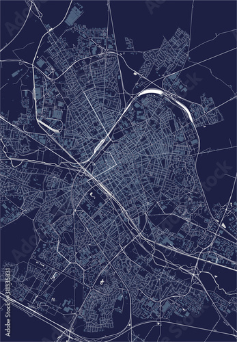 map of the city of Reims, Marne, Grand Est, France photo