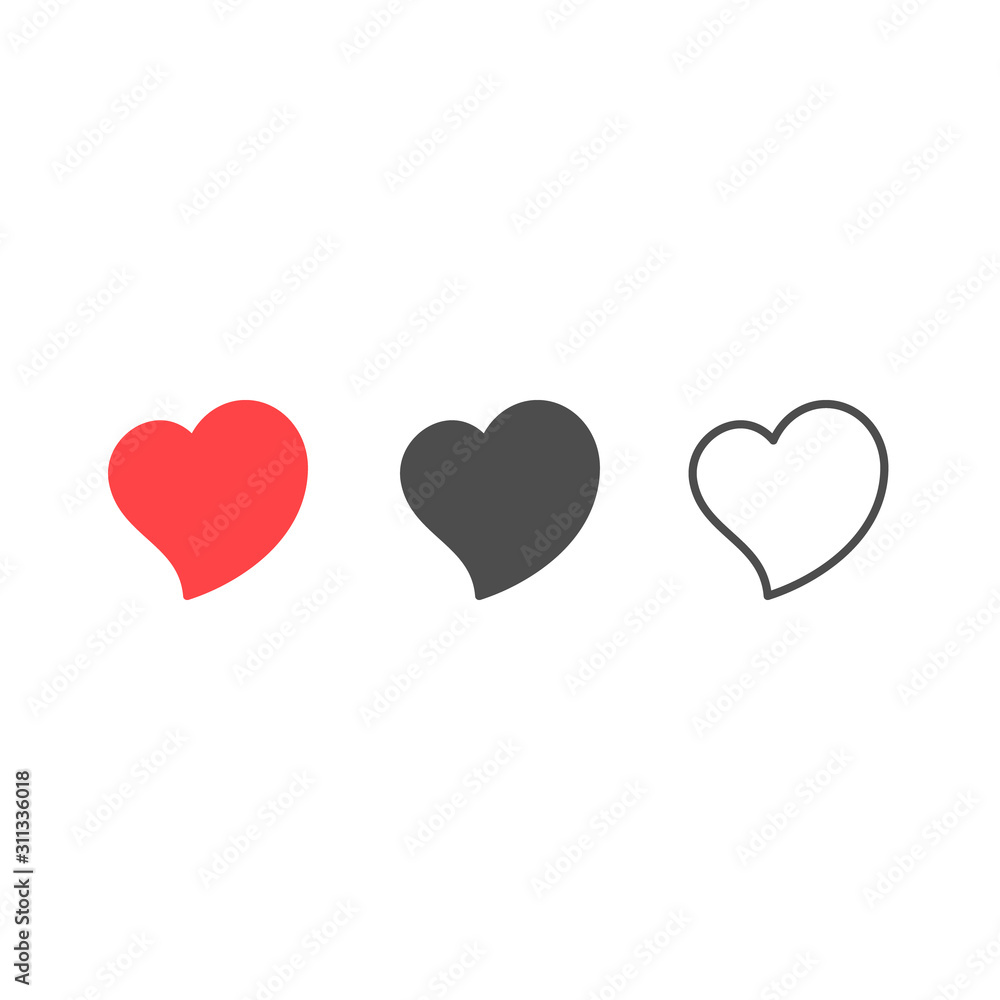 Heart icon in different styles Heart icon in different styles