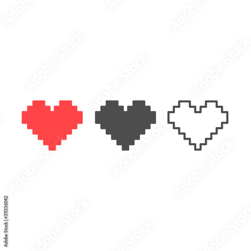 Digital love icon in different styles