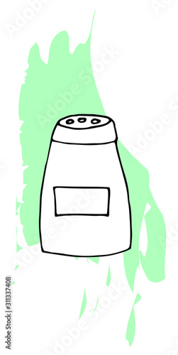 salted pepper doodle. Vector hand-drawn illustration isolated